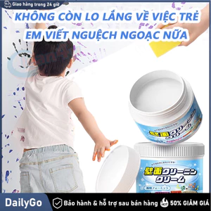 Kem tẩy vết bẩn tường an toàn cho mọi loại tường tẩy sạch bút chì bút sáp giảm giá combo 1 chai + bút chải bọt