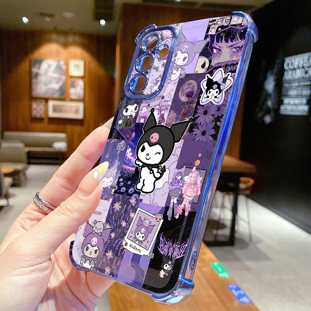 Tương thích với Samsung Galaxy A17 A07 A15 A05 A35 A55 A14 A34 A56 A36 A06 A16 Heart Melody Kuromi Vỏ mạ trong suốt Vỏ chống rơi