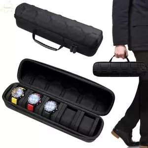 Hộp lưu trữ màn hình đồng hồ AWNGD, Hộp đựng đồng hồ 5 khe cứng, Du lịch kèm gối Đồng hồ màu đen để lưu trữ đồng hồ