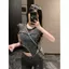Mùa hè Mỹ Hot Girl Denim Khâu Áo thun không đều Thiết kế sang trọng Cảm giác Tính khí Slim-fit Ngắn