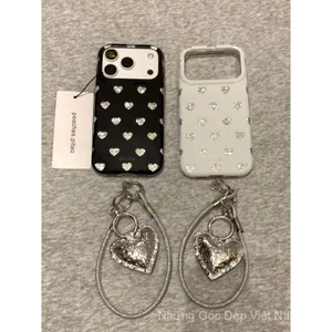 Vỏ điện thoại Sweet Cool Silver Love Apple 17pro / 16 / 15 / 14 13