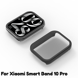 Kính Cường Lực + PC Dành Cho Xiaomi Smart Band 10 Pro Bảo Vệ Toàn Diện Ốp Lưng Bảo Vệ Cho Xiaomi Smart Band 10Pro Band10Pro Band10 Cứng PC Ốp Lưng Bảo Vệ Màn Hình