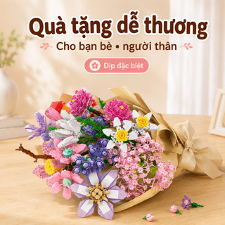 Bộ lắp ráp hoa DIY – Fullbox 12 mẫu hoa, mô hình trang trí để bàn – Quà tặng dễ thương–Phù hợp góc học tập, bàn làm việc