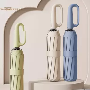 TRTR Ô Gấp Ngược Hoàn Toàn Tự Động Với Chống Gió Sọc Phản Quang UV Ô Dành Cho Nam Nữ Carabiner Tay Cầm Du Lịch VN