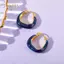 PNPIA- 1 Đôi Bông Tai Vòng Tròn Nữ Thiết Kế Thanh Lịch Bông Tai Pháp Vintage Xanh Trang Sức Hàn Quốc Bông Tai Hợp Kim