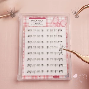 Lông mi dưới tự nhiên Cụm đơn 5-7mm C Curl Sợi tổng hợp màu đen