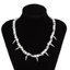 Nam Punk Ngọc Trai Choker - Bạc Đinh Tán Inox Đính Hạt Ngọc Trai Giả - Hip-Hop Dạo Phố Trang Sức