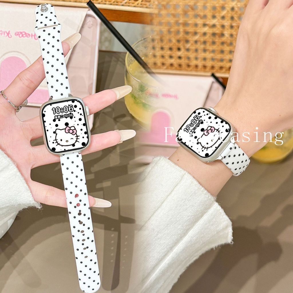 Dây đeo in hình chấm bi ngôi sao cho Apple Watch Series 11 10 9 8 7 6 5 4 3 Vòng đeo tay silicon 46mm 42 45 44 41 40 38 Mm Ban nhạc