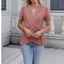 PCF * Áo sơ mi ngắn tay cổ chữ V có gân đan ruched bất đối xứng được trang bị thanh lịch