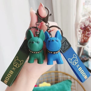 Nhựa Pháp Chiến Đấu Con Chó Con Móc Khóa Mặt Dây Chuyền Nữ Tinh Tế Dễ Thương Cặp Đôi Schoolbag Mặt Dây Chuyền ins Nam Nữ Trang Sức Nhỏ