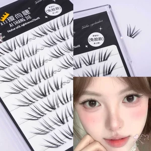 Không Keo Pháp Nhỏ San Hô Lông Mi Giả Có Thể Tái Sử Dụng Sợi Tổng Hợp Nhẹ Cho Tiệc Cưới Hàng Ngày