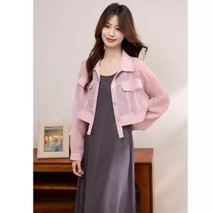 Bộ đồ thời trang Hàn Quốc mùa xuân 2026 Áo sơ mi điều hòa không khí nhẹ Áo khoác + Váy Vest Bộ đồ hai mảnh