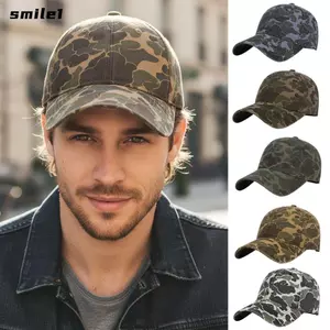 Mũ bóng chày SMILE, Mũ đạt đỉnh Camo thoáng khí có thể điều chỉnh, Mũ dạo phố vành cong thông thường dành cho nam nữ