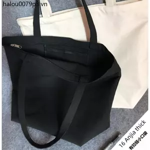 Đơn giản Đi Lại Thân Thiện Với Môi Trường Túi Vải Túi Dây Kéo Lớn Túi Mua Sắm Nam Nữ Sinh Viên Dung Tích Lớn Một Vai Tay