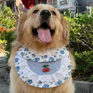 Thú Cưng Tròn Túi Nhỏ Vừa Lớn Chó 2026 Phong Cách Mới Xuân Hè Tròn Túi Hoạt Hình Yếm Vàng Retriever Túi Tròn Nước Bọt Khăn