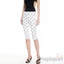 MAPLEPOET-Áo lưng co giãn dành cho nữ Low Rise Classic Dot Print / Quần Capri co giãn màu trơn Slim Fit