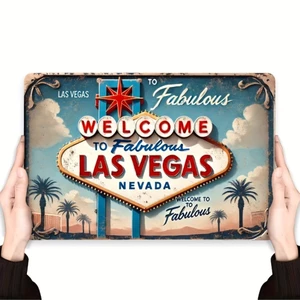 CIFbuy Retro Las Vegas Tường Nghệ Thuật Sắt Ký Cho Thanh Phòng Ngủ Nhà Bếp Trang Trí Nhà Quà Tặng