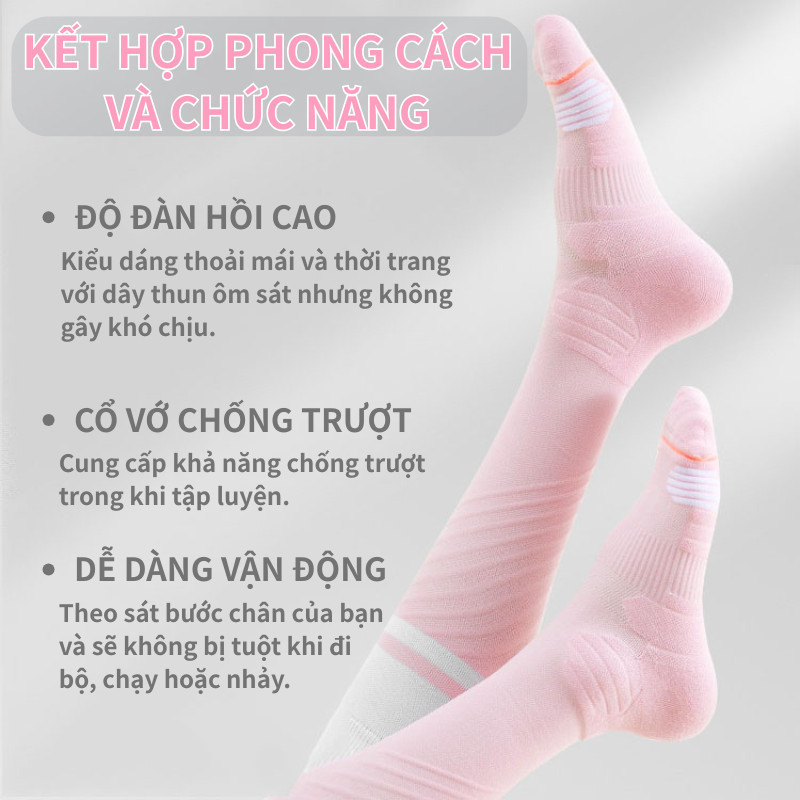 Tất Bó Cơ Cao Cấp,Vớ Tất nữ siêu cao cổ,giảm mỏi chân,giữ ấm – chạy bộ, đi bộ, tập nhẹ,phong cách dễ thương
