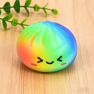 Bánh bao Squishy URBANFABLE, Đồ chơi Squishy bánh bao phục hồi chậm tăng chậm, Bé trai Bé gái Màu cầu vồng Pinch Dễ thương Mềm mại Cảm giác Fidget Ball Trẻ em Người lớn