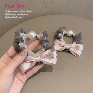 Phong Cách Hàn Quốc Chấm Bi Satin Nơ Scrunchy Dây Buộc Tóc Cao Cấp Nhẹ Nhàng Cô Gái Trái Tim Đi Lại Tất Cả Trận Đấu Đầu Dây Cao Su