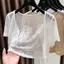 Áo len Cardigan bên ngoài chống nắng ren phù hợp với váy Sling Khăn choàng lưới ngắn tay Áo mỏng