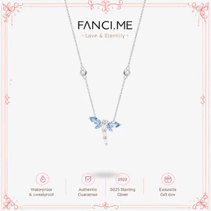 Vòng cổ bạc hình chuồn chuồn "Aqua Dream" FANCIME