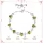 FANCIME "Ms Charming" Halo Heart Tháng Tám Vòng tay Tennis bạc Peridot