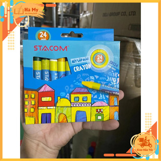 Bút Sáp 12/16/24 Màu Stacom Wax Crayon Cho Bé Tập Tô – Màu Đẹp, An Toàn, Dễ Tô