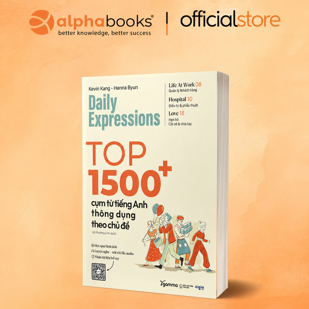 Sách - Daily Expression: Top 1500+ Cụm Từ Tiếng Anh Thông Dụng Theo Chủ Đề (Alpha Books)