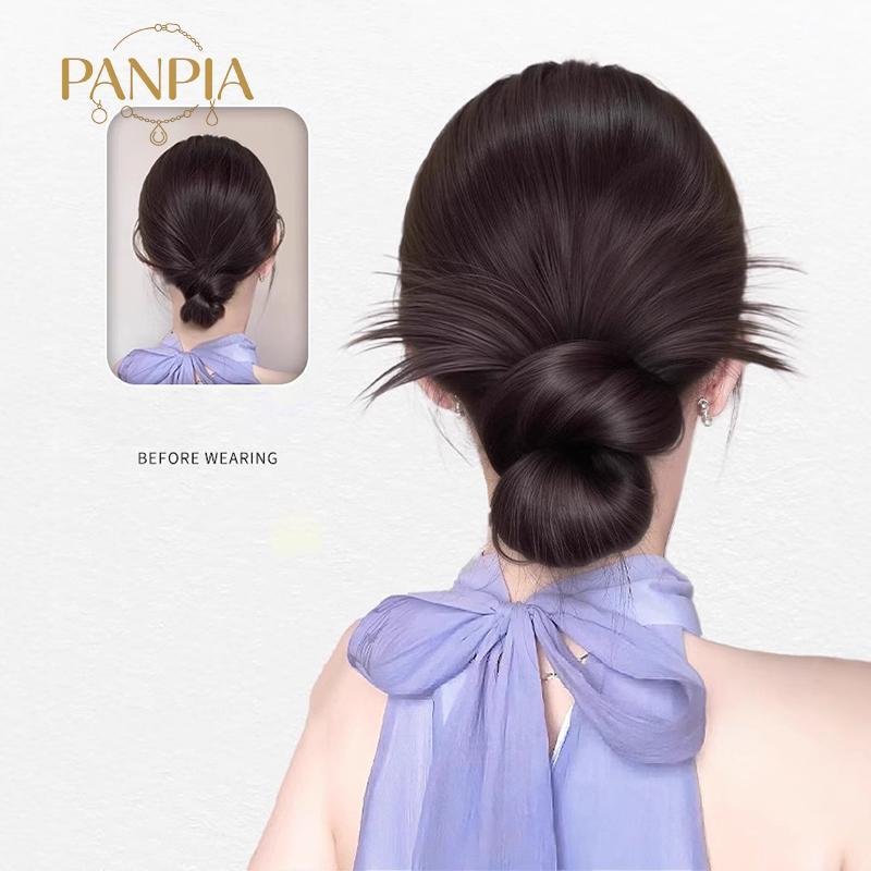 PNPIA- Tổng Hợp Tóc Giả Bun Lười Tóc Chignon Vũ Công Nữ Thịt Viên Đầu Tóc Tạo Kiểu Phụ Kiện Tóc