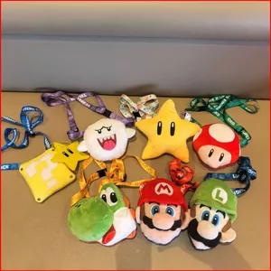 BH2 Super Mario Yoshi Luigi Khối Câu Hỏi Plushie Sang Trọng Ví Đựng Tiền Xu Túi Đeo Ngang HB2