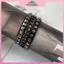 MYPANDA Vòng tay bằng da Punk kim loại nhiều lớp Dây chuyền đinh tán Trang sức Gothic mát mẻ Thời trang Unisex cho sự kiện âm nhạc Tiệc xe máy Phong cách đường phố.
