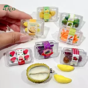 Springevenstar 1 Bộ Phụ Kiện Búp Bê Đồ Chơi Mới 1 / 6 Nhà Búp Bê Thu Nhỏ Thực Phẩm Siêu Thị Rau Quả Có Hộp Trong Suốt Springevenstar