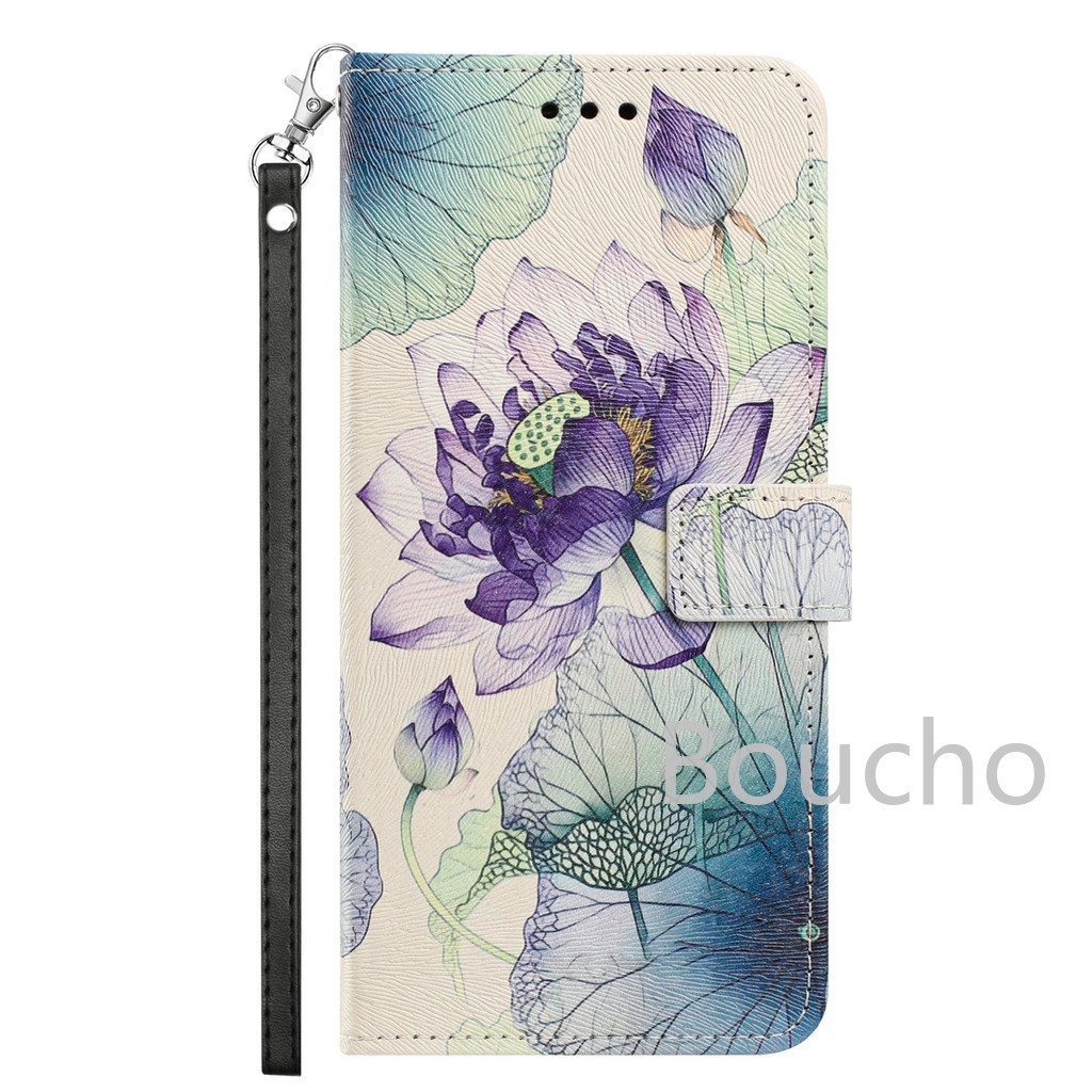 Ốp Lưng Cho Vivo Y31D Y05 Y21D Y39 Y29S Y04 Y19E Y19S Y18 Y03T Y28 Y36 Y17S Y16 Y02S Y21 Y33S Y20S Plum Bossom Hoa Hồng Ví Da Lật Từ Tính Vỏ Điện Thoại Có Khe Cắm Thẻ