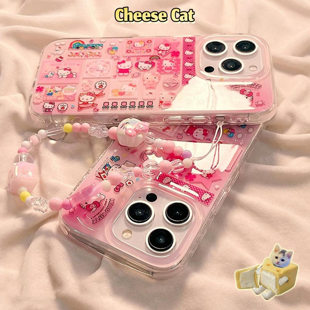 Ốp điện thoại hình Kitty màu hồng dễ thương cho iPhone 14 11 12 13 15 16E 17 Pro Max XR Xs Max 7 Plus 8 Plus 6 SE