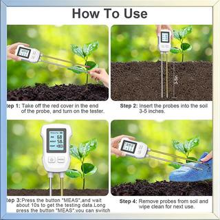 Any2Get5% tắt 3 trong 1 LCD kỹ thuật số Máy đo đất Độ ẩm nhiệt độ Máy đo PH với dụng cụ đo cây Balight cho cây hoa Vườn