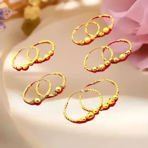 AqToCna Màu Vàng Luy Hạt Bông Tai Cho Wome Cưới Sinh Nhật Tai Quyến Rũ Trang Sức Mỹ Quà Tặng AqToCna