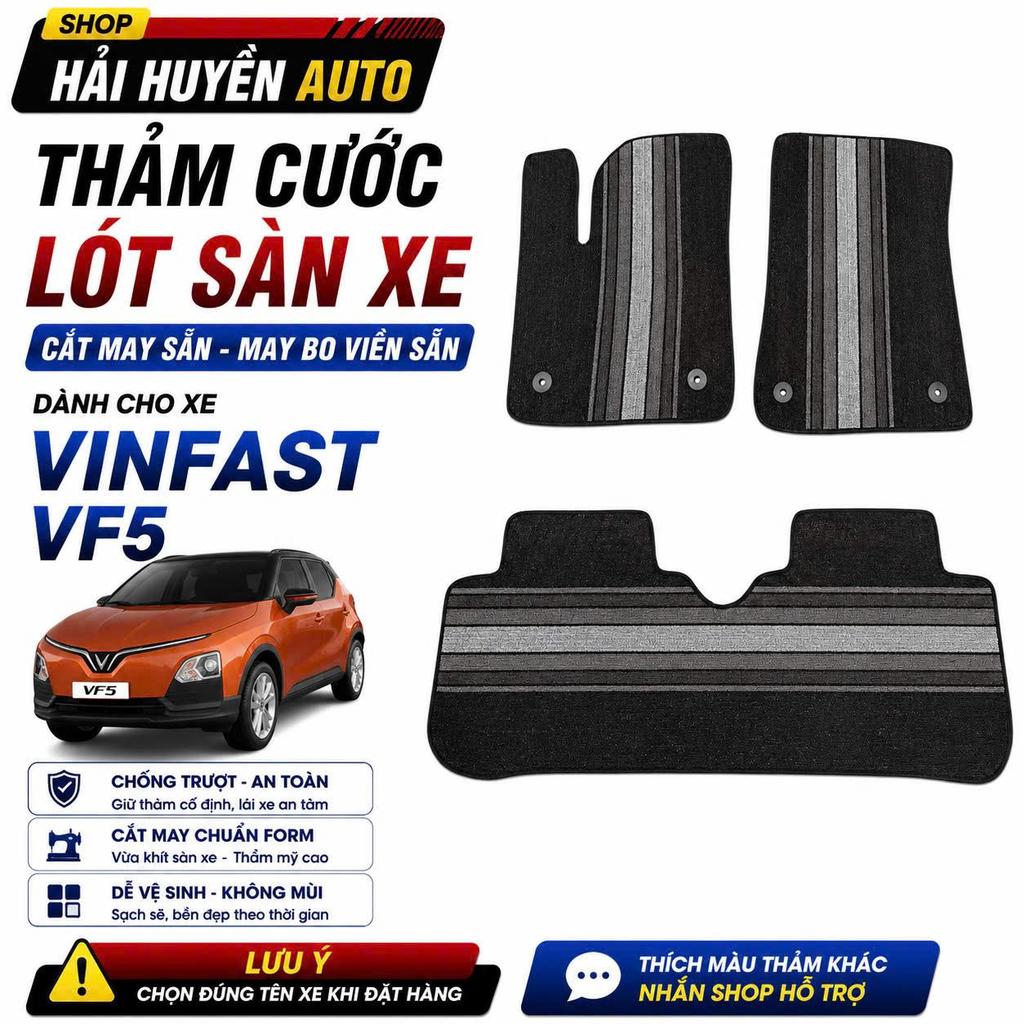 {VF5} Thảm lót sàn xe VF5 cắt may sẵn chuẩn theo form nguyên zin hỗ trợ bấm khuy ghế lái và ghế phụ