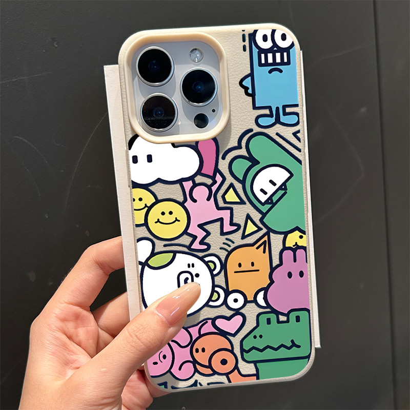 Ốp điện thoại cho iPhone 17 16 Pro Max 15 14 13 12 11 Hình vẽ nhân vật dễ thương