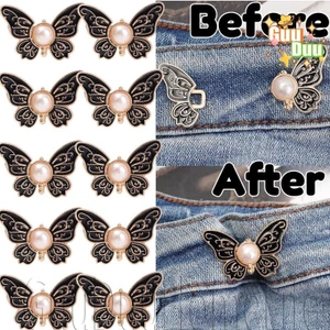 2-8 Bộ Khóa Thắt Lưng Không Móng Tay - Nút Chụp Ngọc Trai Hình Bướm - Khóa Thắt Lưng Phù Hợp Với Cơ Thể - Phụ Kiện Quần Áo - Dành Cho Quần Jean Rời, Váy / Giao Hàng Miễn Phí