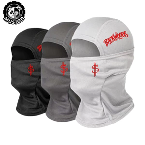 Musion Lưới In Màu Đỏ Balaclava Lỗ Một Mắt Thoáng Khí Toàn Mặt Cho Xe Máy Trượt Tuyết Hip Hop Dạo Phố
