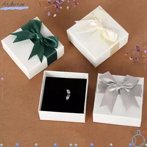 Gói lưu trữ trâm cài móc khóa DAYBREAK, Hộp nút thắt nơ 7 * 7 * 3,5 cm, Hộp dây chuyền nhẫn trắng nhiều công dụng thời trang