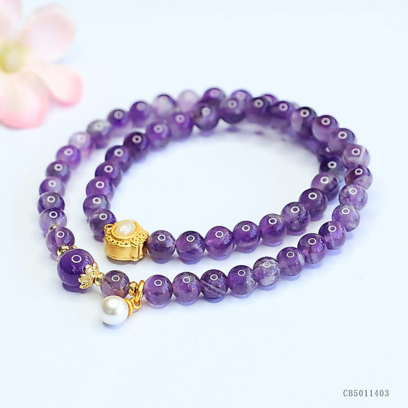 Vòng tay thạch anh tím mộng mơ tự nhiên thời trang