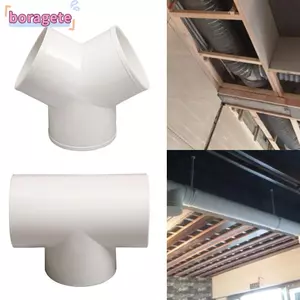Đầu nối ống xả BORAGETE, Khớp nối ống thông gió nhanh PVC hình chữ T / Y, Bộ nối ống thông gió 100 / 150 / 200mm di động Bộ nối ống thông gió tại nhà