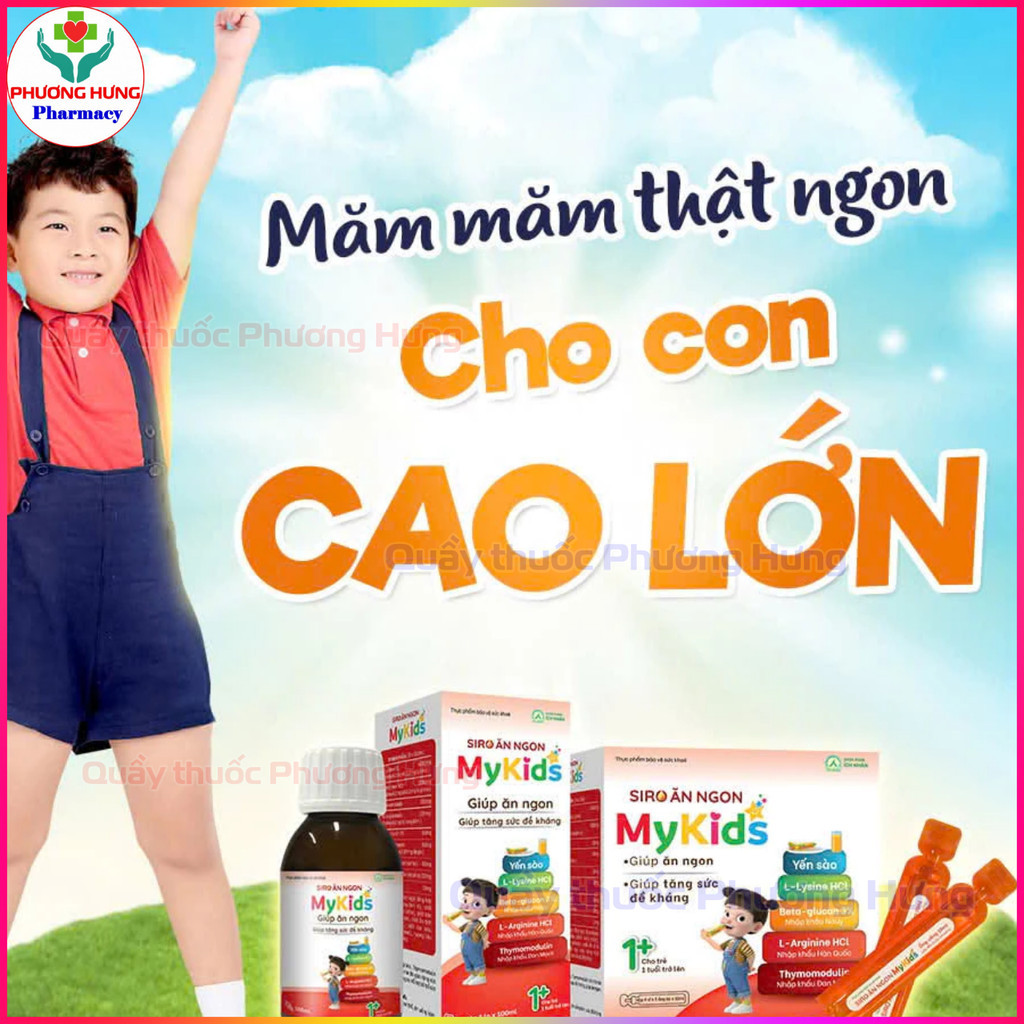 Siro Ăn Ngon Mykids Hỗ Trợ Tiêu Hóa, Giúp Bé Ăn Ngon, Tăng Cường Hấp Thu Dinh Dưỡng - Hộp 20 Ống
