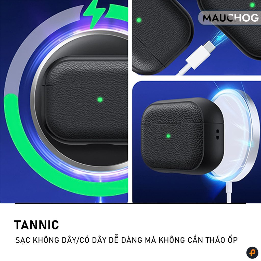 Ốp Da Bảo Vệ Chống Sốc Cao Cấp Kèm Móc Treo Cho Tai Nghe Airpods Pro 3 2 Airpods 4