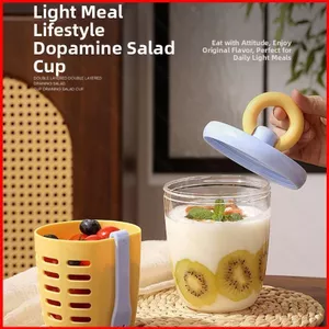 ST2 Cốc Trái Cây Di Động Có Nĩa Lọc Chống Rò Rỉ Hộp Đựng Salad Ăn Sáng Cho Dã Ngoại Cắm Trại Ngoài Trời TS2