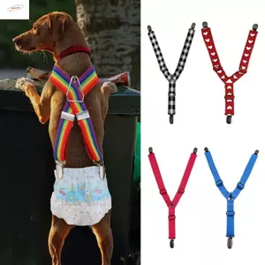 Kẹp dây đeo quần sinh lý thú cưng ZENZON, Dây treo chó có thể điều chỉnh đàn hồi Dây đeo chống rơi, Dây treo tã cho chó bằng vải Polyester đầy màu sắc Dây đeo trong nhà / ngoài trời