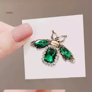 HNKMP Kim Cương Giả Men Ong Thổ Cẩm Nữ Pha Lê Động Vật Ve Áo Pin Vintage Trang Sức Cho Túi Cưới Phù Hợp Với Phụ Kiện Quà Tặng.