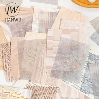 JIANWU Vintage Smudge Họa Tiết Phong Cảnh Cắt Dán Thêu Sò Chất Liệu Giấy Sáng Tạo DIY Rác Tạp Chí Văn Phòng Phẩm